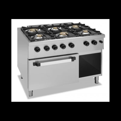 FOURNEAU 6 FEUX GAZ SUR FOUR GAZ GN 2/1